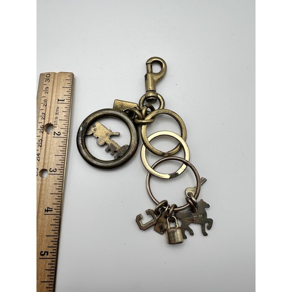 Coach Horse Carriage Gold Bag‎ Charm Purse Charm Keychain & Coach Icon Jetting - Picture 6 of 6
